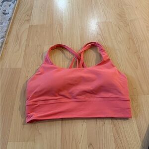 Women's Coral Pink Strappy Sports Bra